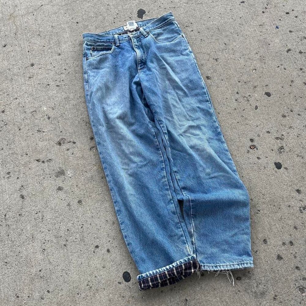 Vintage L.L. Bean Plaid Thermal Lined Workwear Jeans